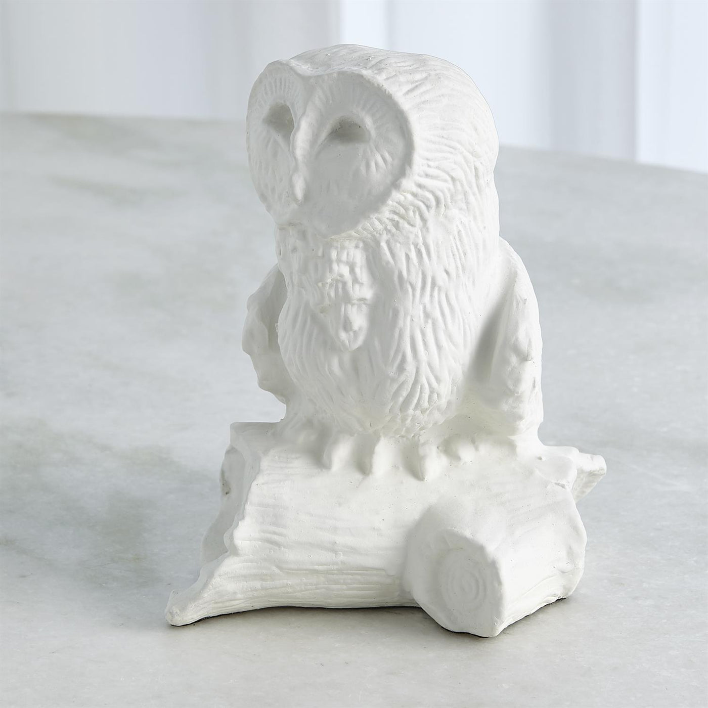 OWL ON BRANCH-MATTE WHITE