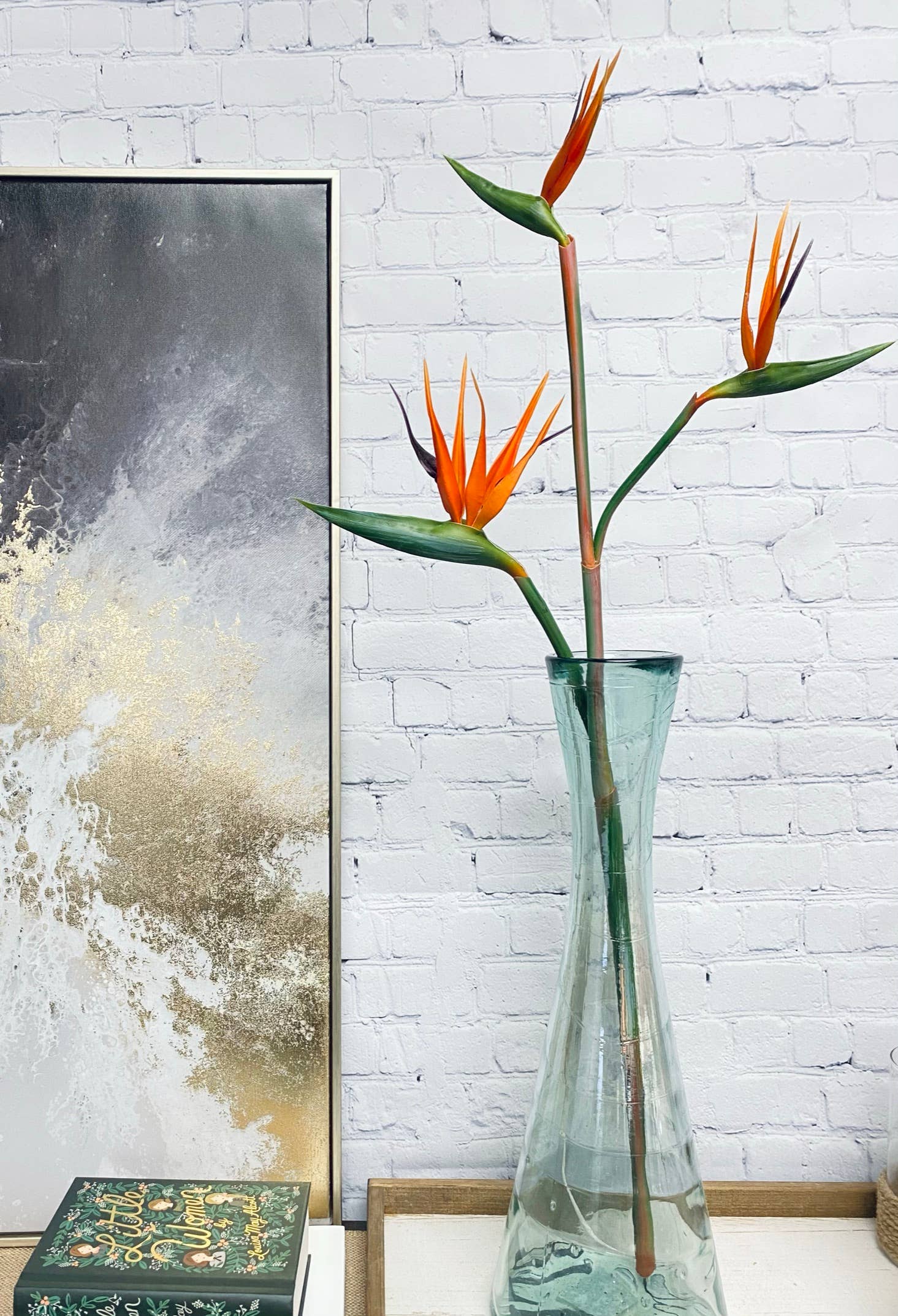Extra Large-3 Blooms-Real Touch Bird of Paradise-36"Long