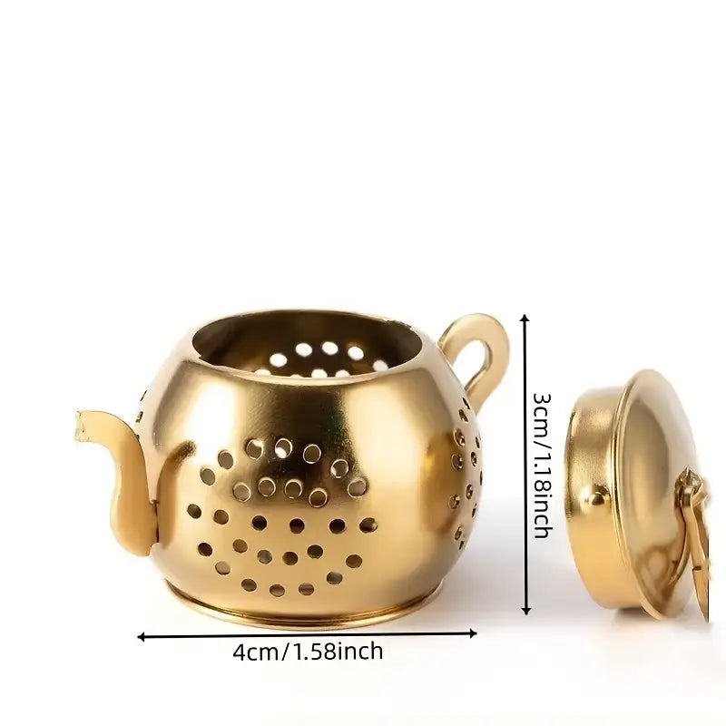 Golden Teapot Shaped Tea Infuser *