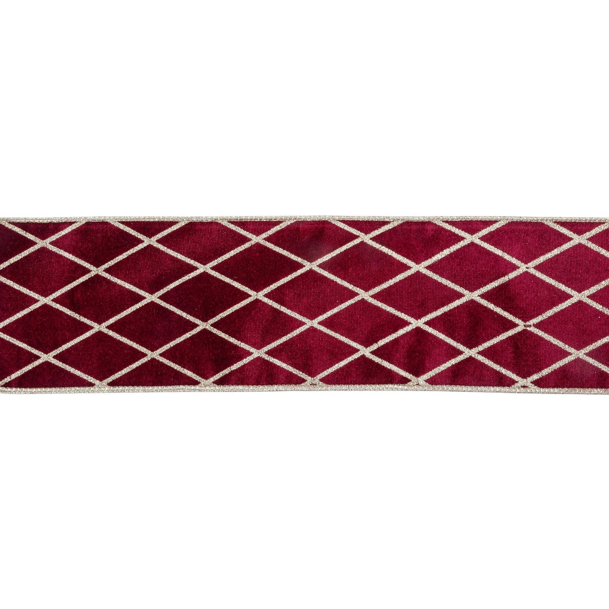 Wired Velvet Ribbon with Glittered Diamond 10 Yard Roll