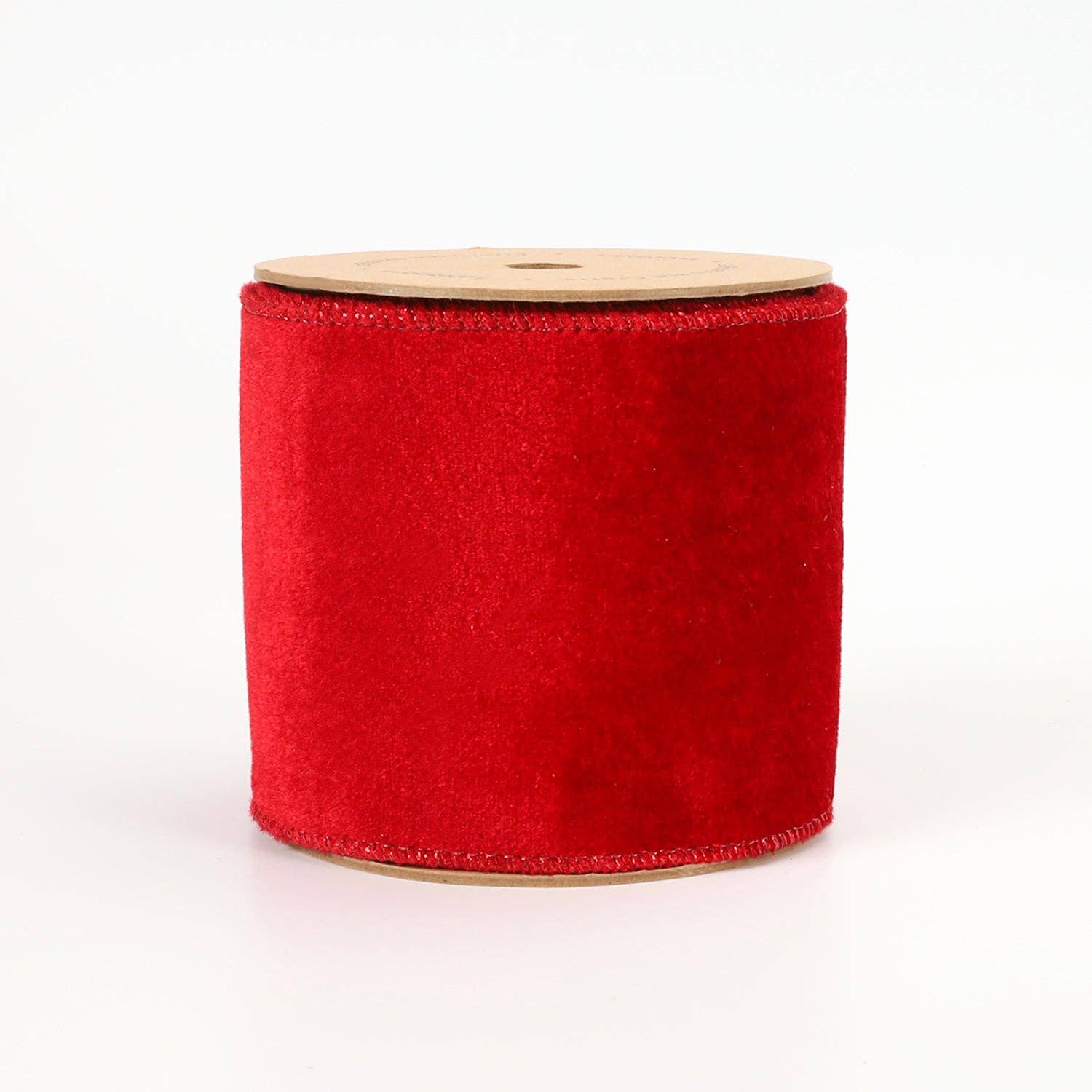 4" Reversible Velvet/Lurex Wired Ribbon | Red/Gold | Ammons Home Decor