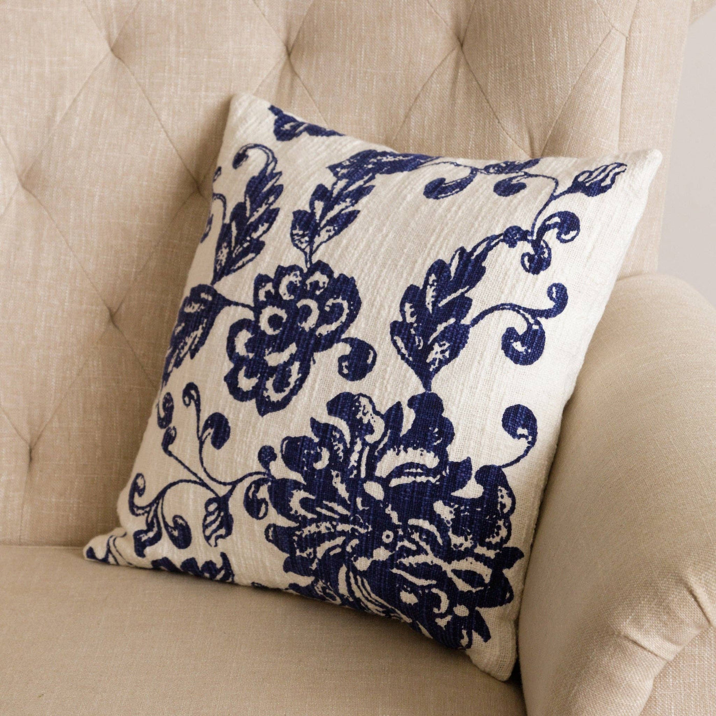 Blue And White Floral Pillow (PC)