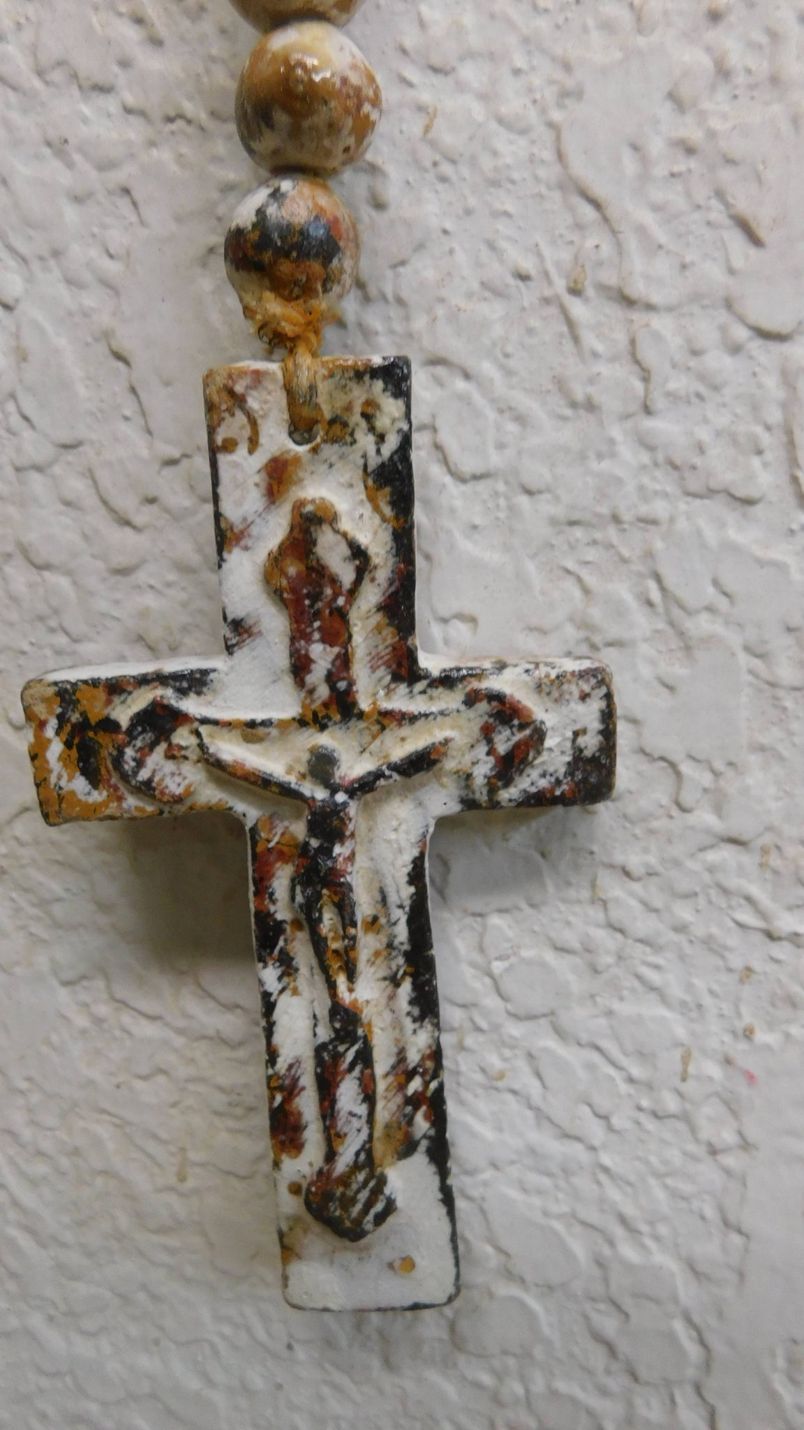 Trinity Clay Rosary 17-23 inches-Shabby White