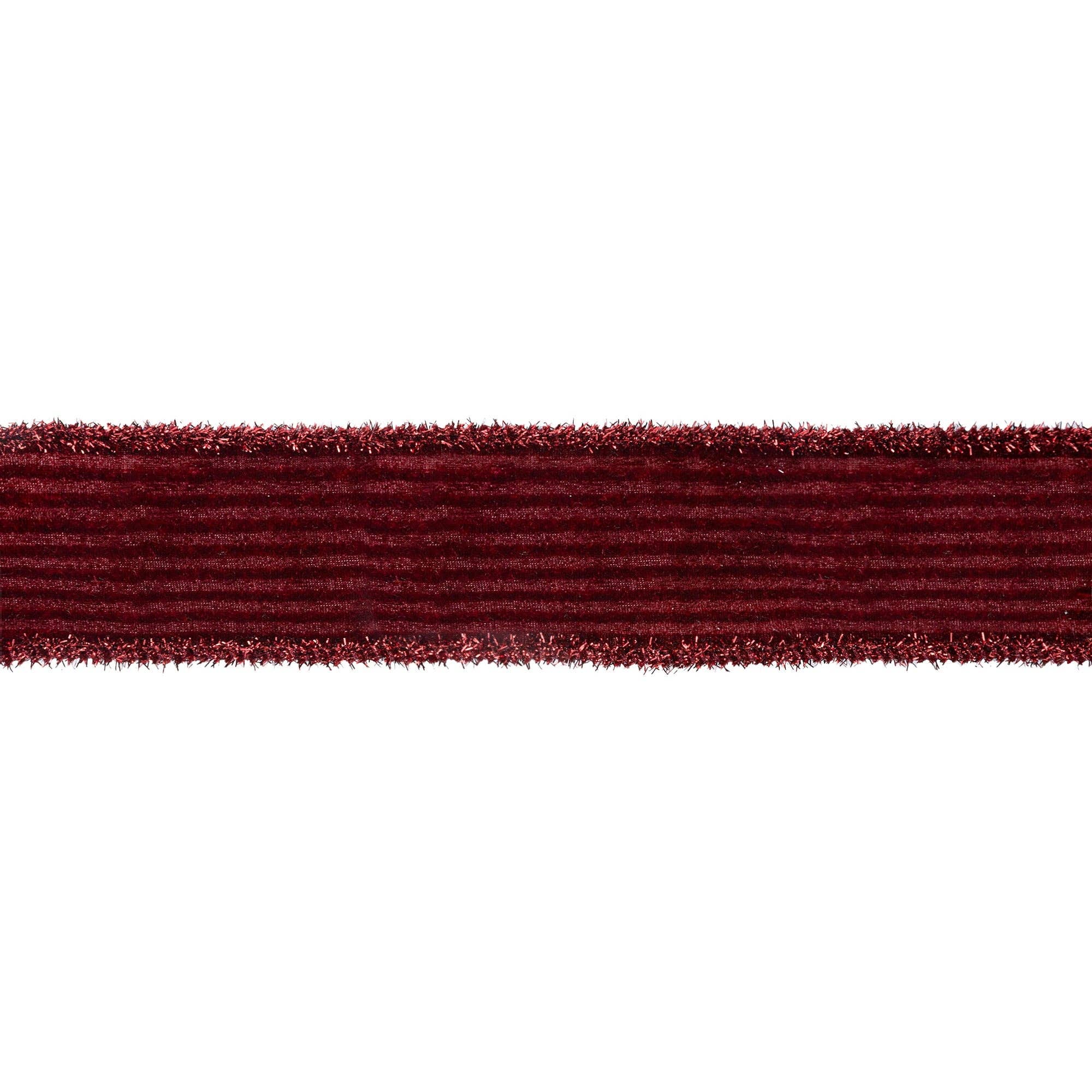 Wired Velvet Ribbon with Tinsel Edging, 10 Yard Roll
