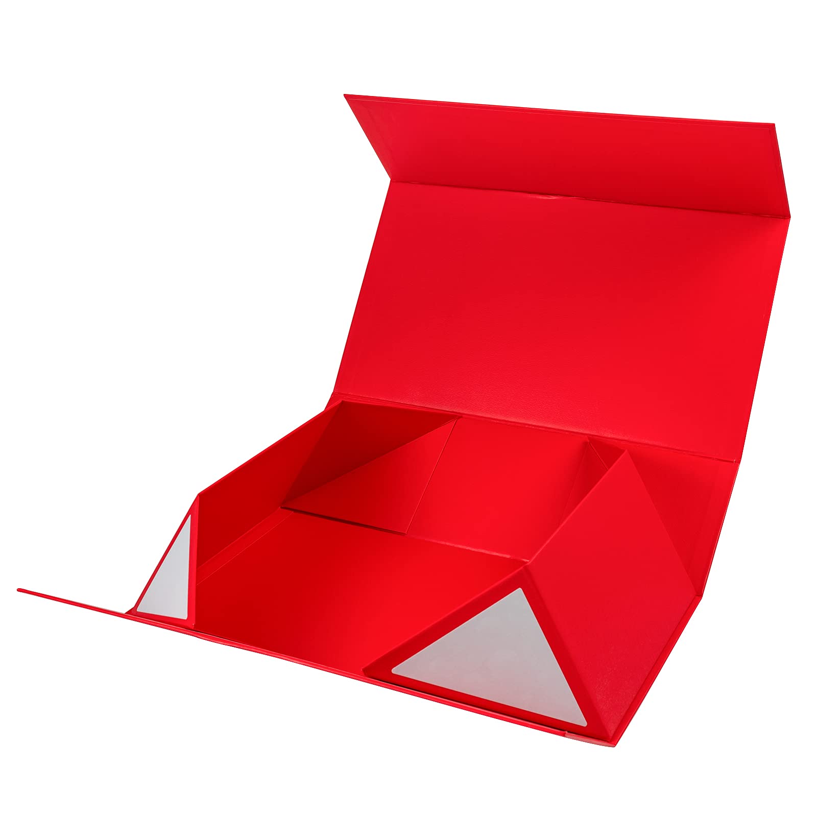 14" x 9" x 4.3" Collapsible Gift Box w/ Magnetic Square Flap Lid | Red