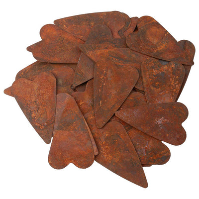 4" Rusty Tin Folk Hearts (Package of 50 pieces)