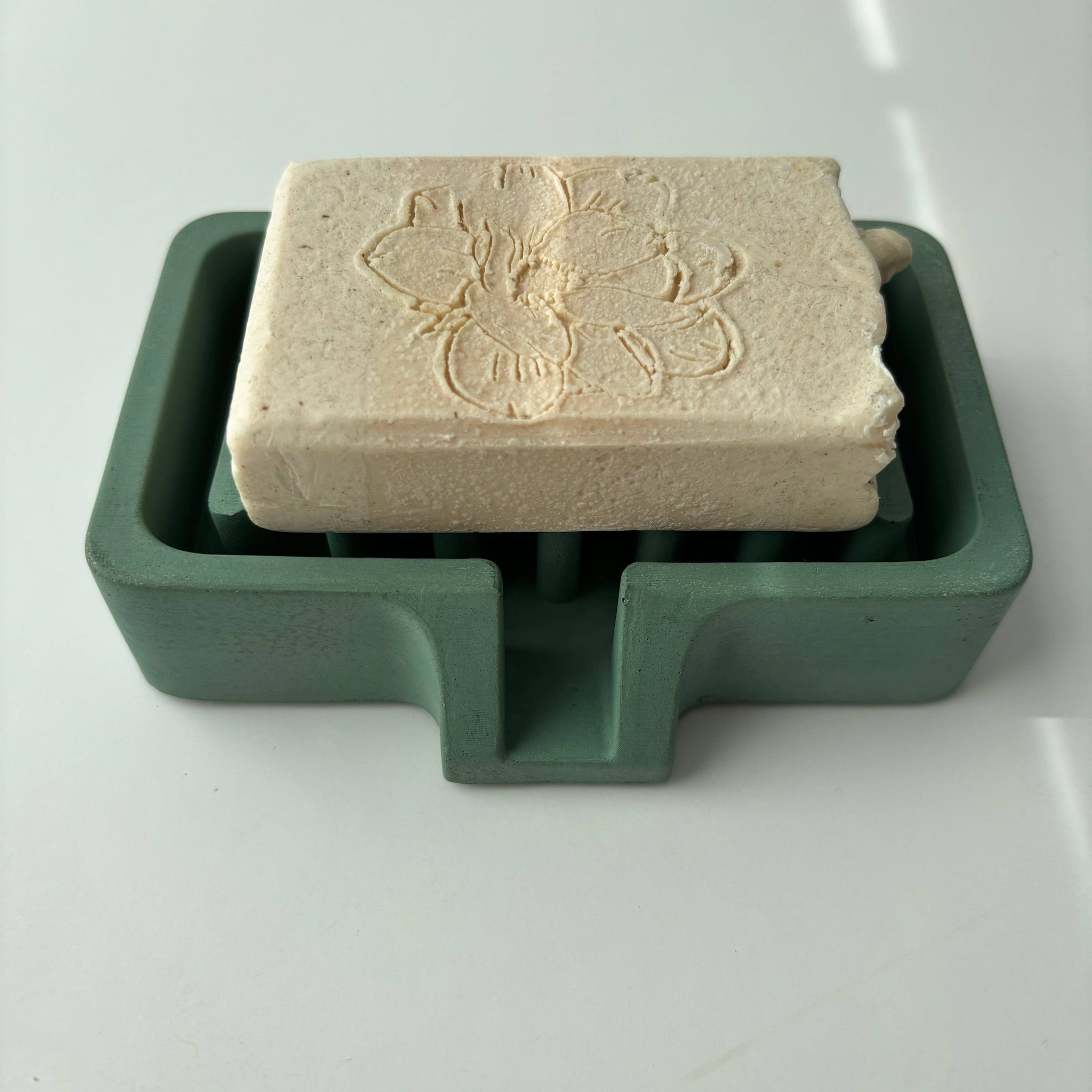 Soap Holder | Concrete Soap Dish: White Gray Marble