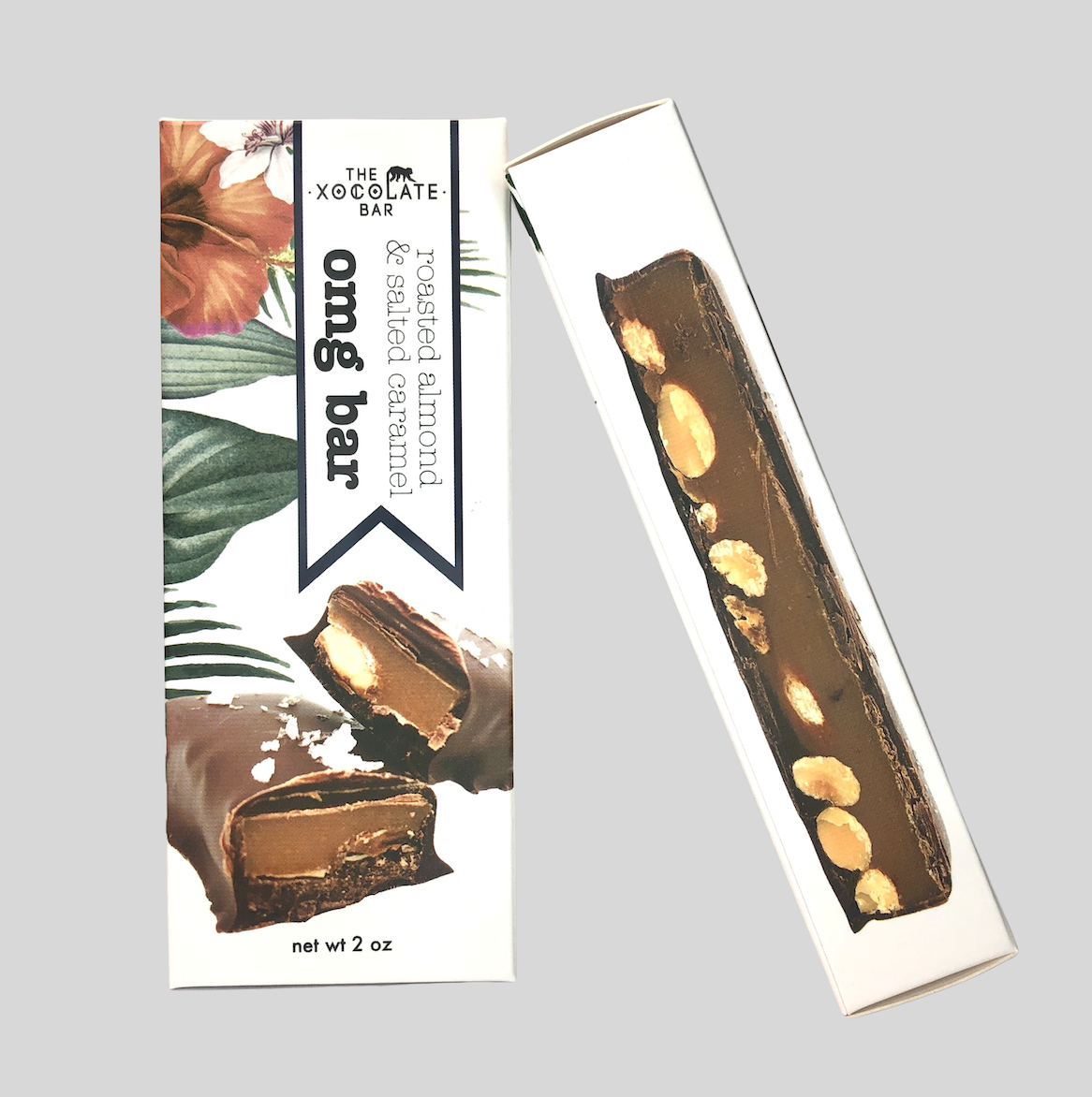 OMG Bar - Organic fair trade dark chocolate, caramel, almond