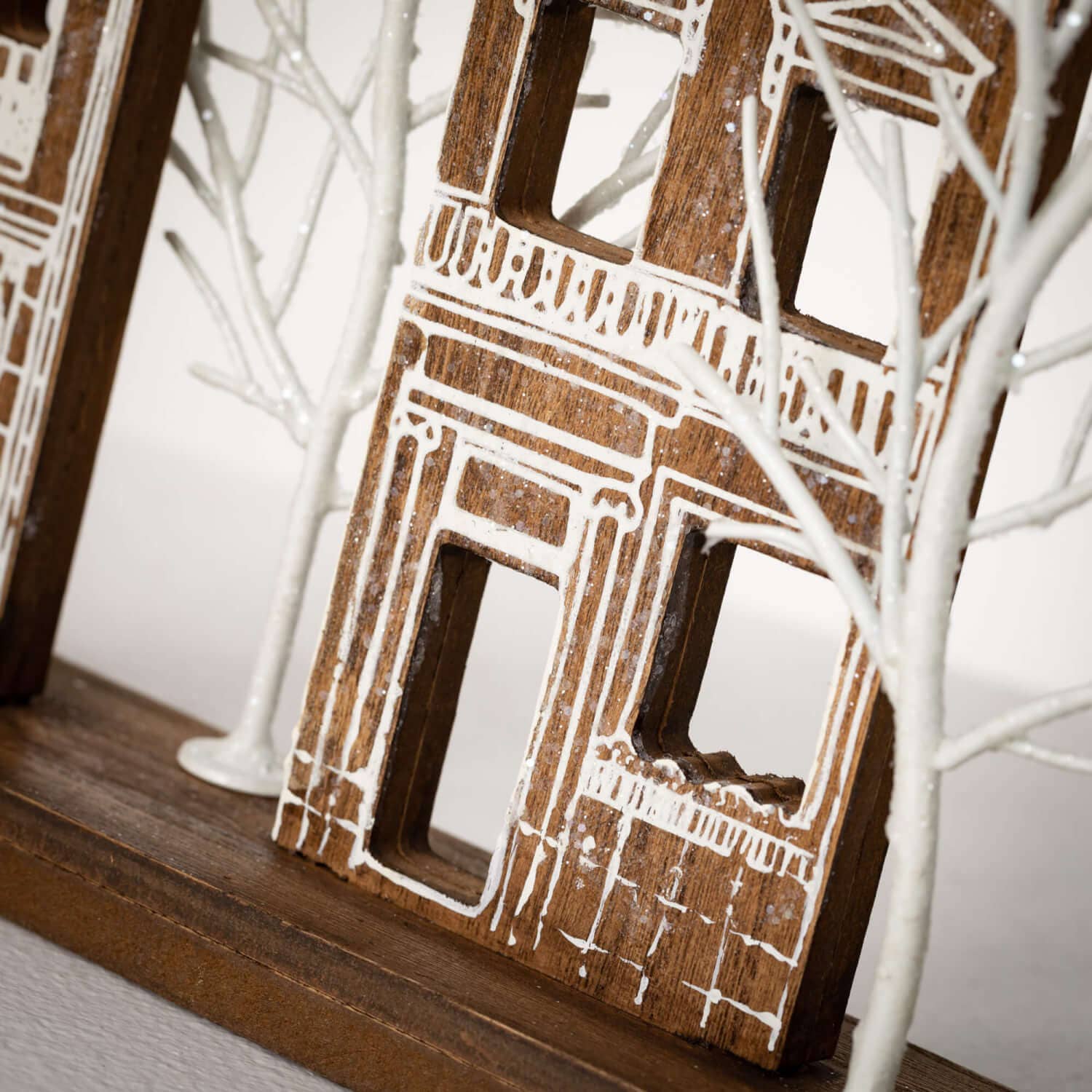 Wood Tabletop Village Decor *