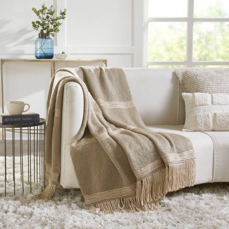 Soho Faux Mohair Throw Blanket I 50"x 70" I Chocolate: Chocolate Pecan