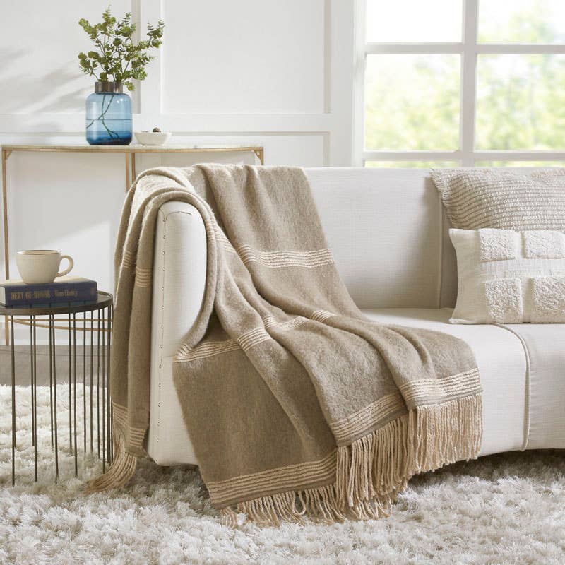 Soho Faux Mohair Throw Blanket I 50"x 70" I Chocolate: Chocolate Pecan *