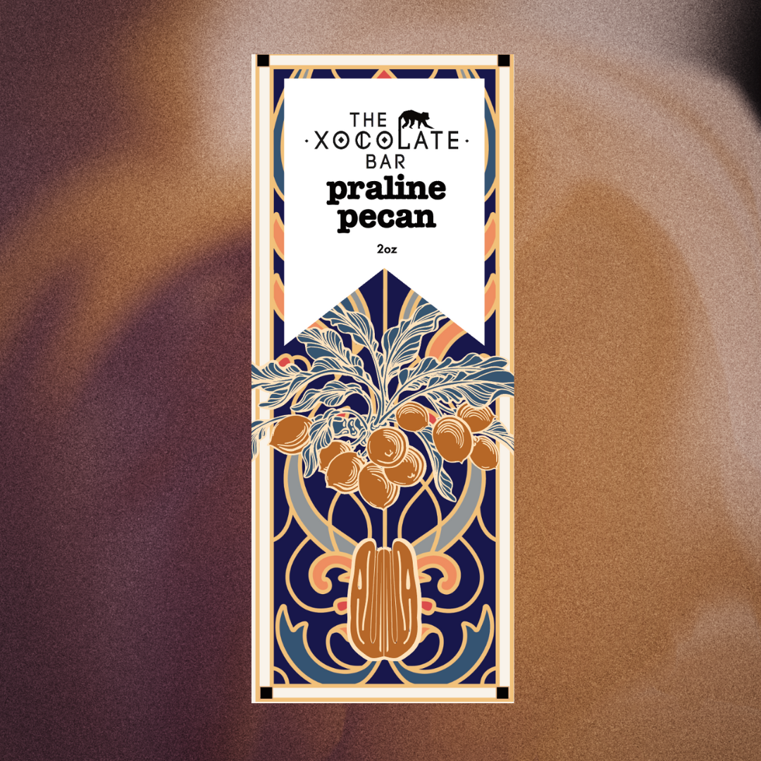 Praline Pecan Bar - Organic Fair Trade Milk Chocolate *