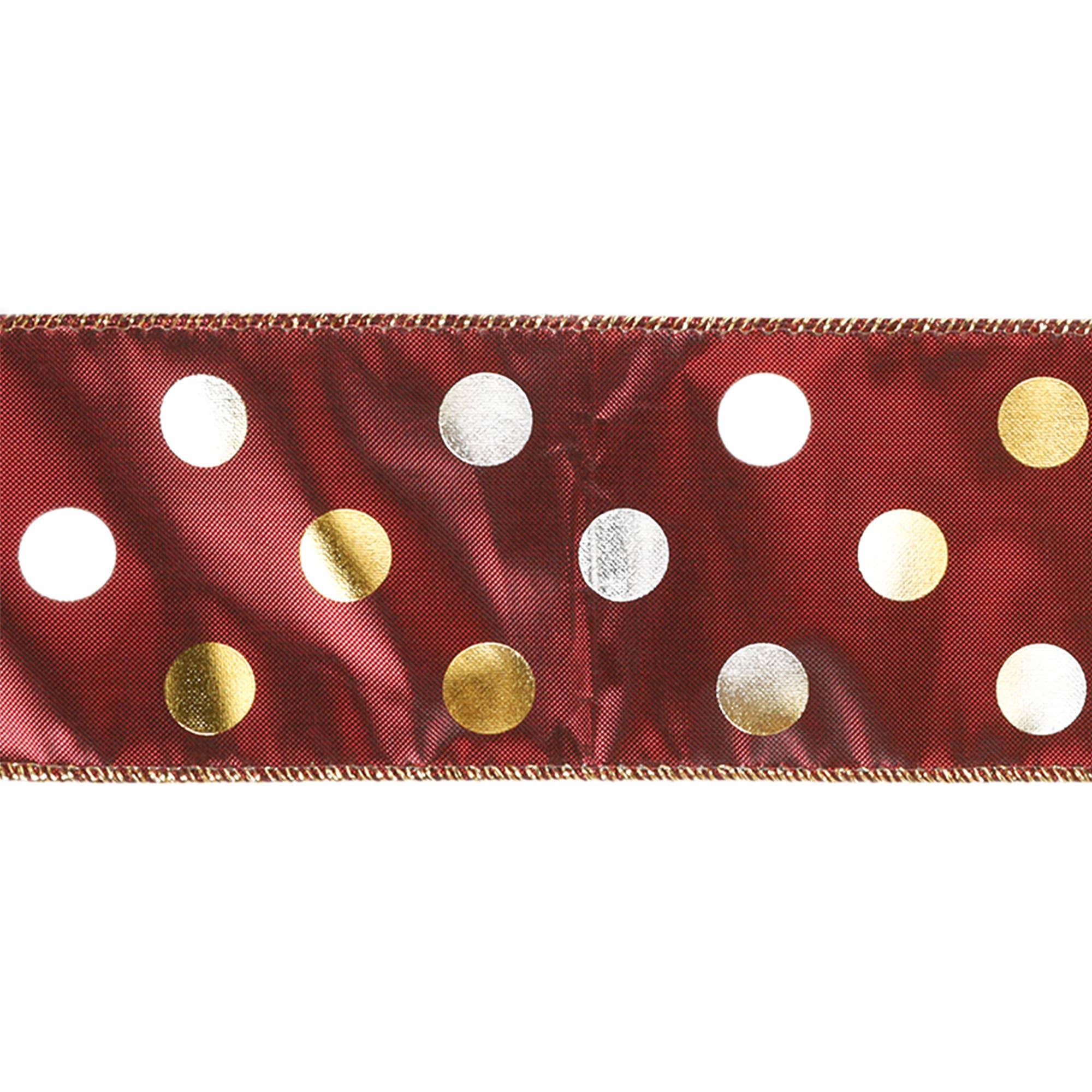 2 1/2" Holiday Wired Ribbon | Rust Lame w/ Metallic Dot | 10 Yard Roll
