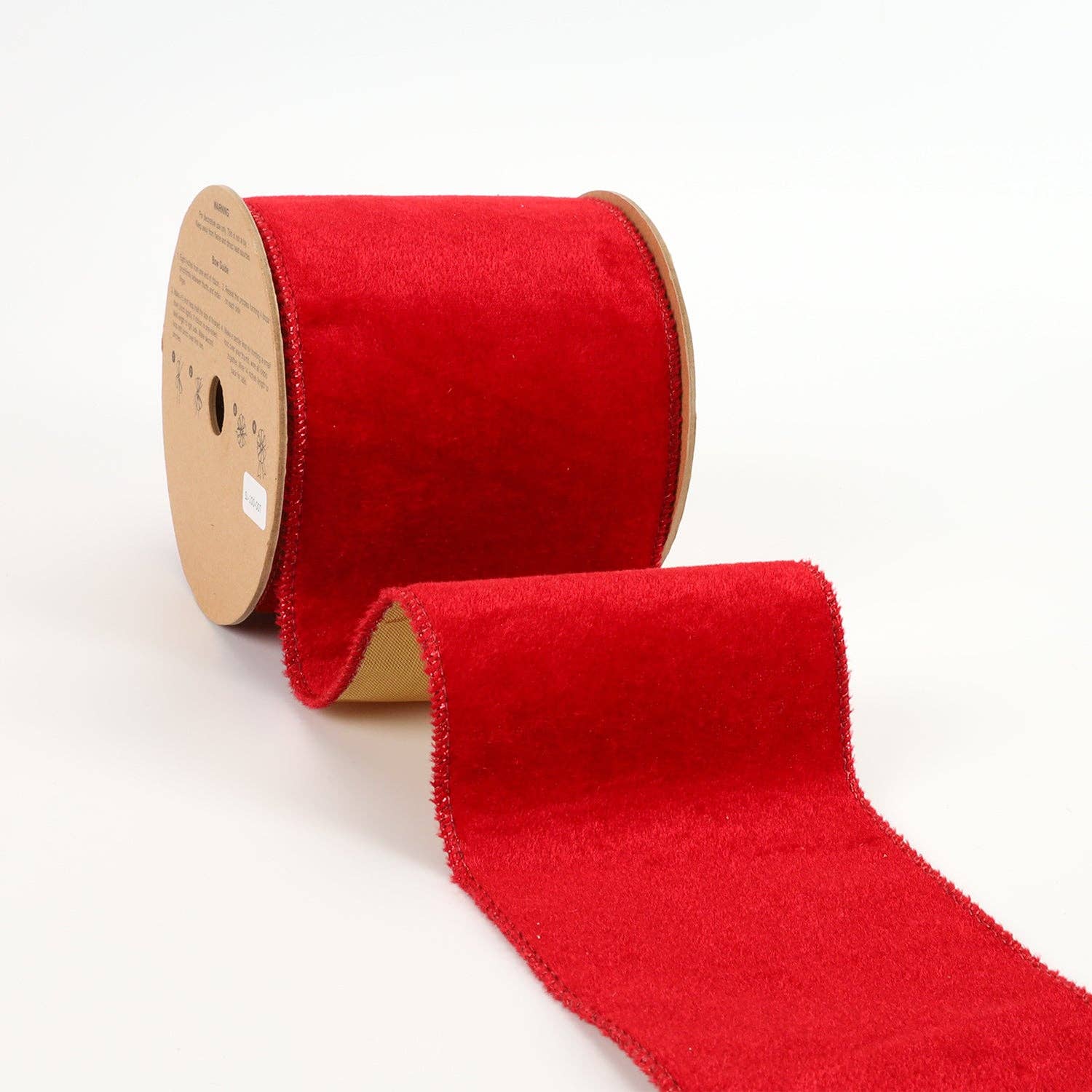 4" Reversible Velvet/Lurex Wired Ribbon | Red/Gold | Ammons Home Decor