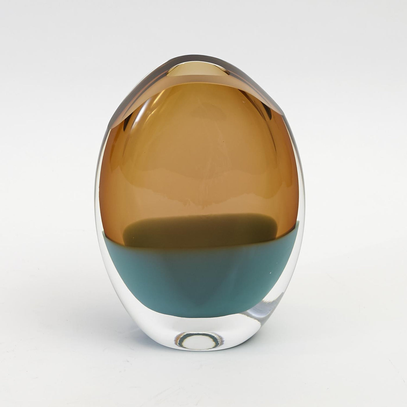 Oval Vase-Pistachio Amber-Sm