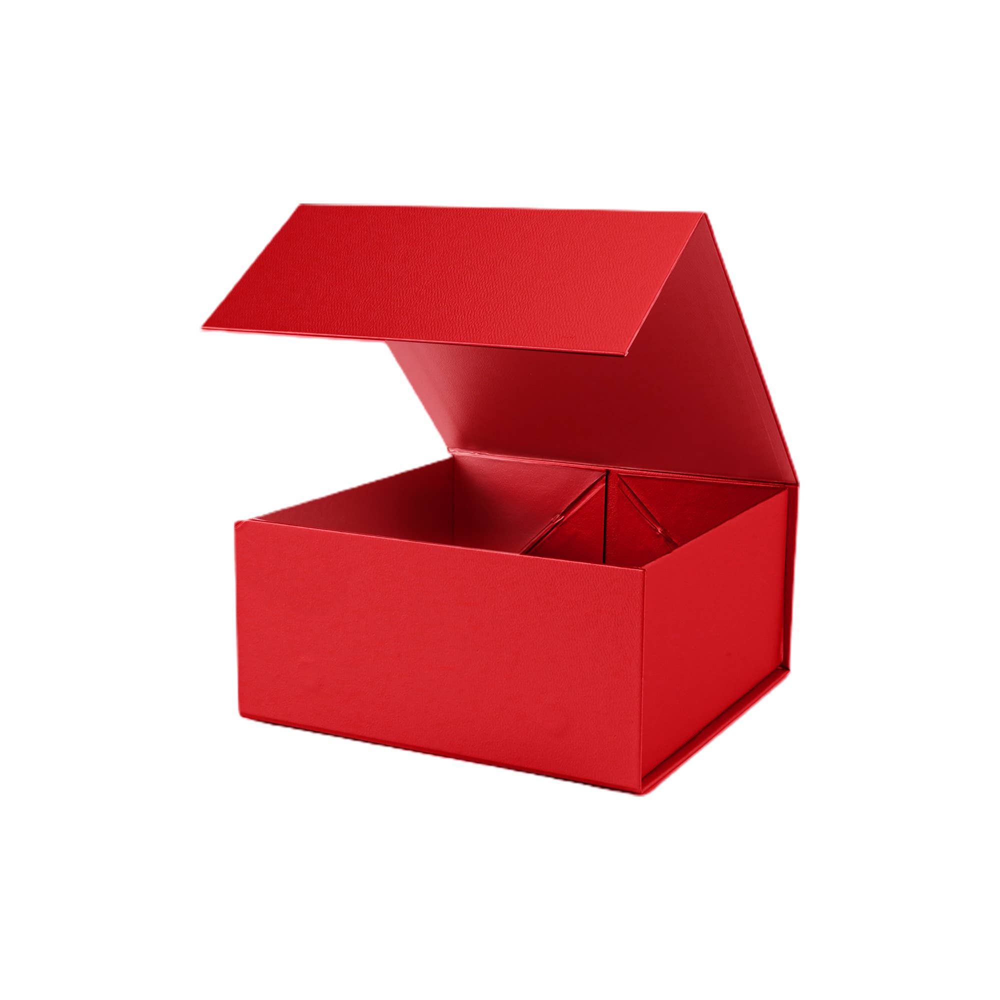 8" x 8" x 4" Collapsible Gift Box w/ Magnetic Square Flap Lid | Red