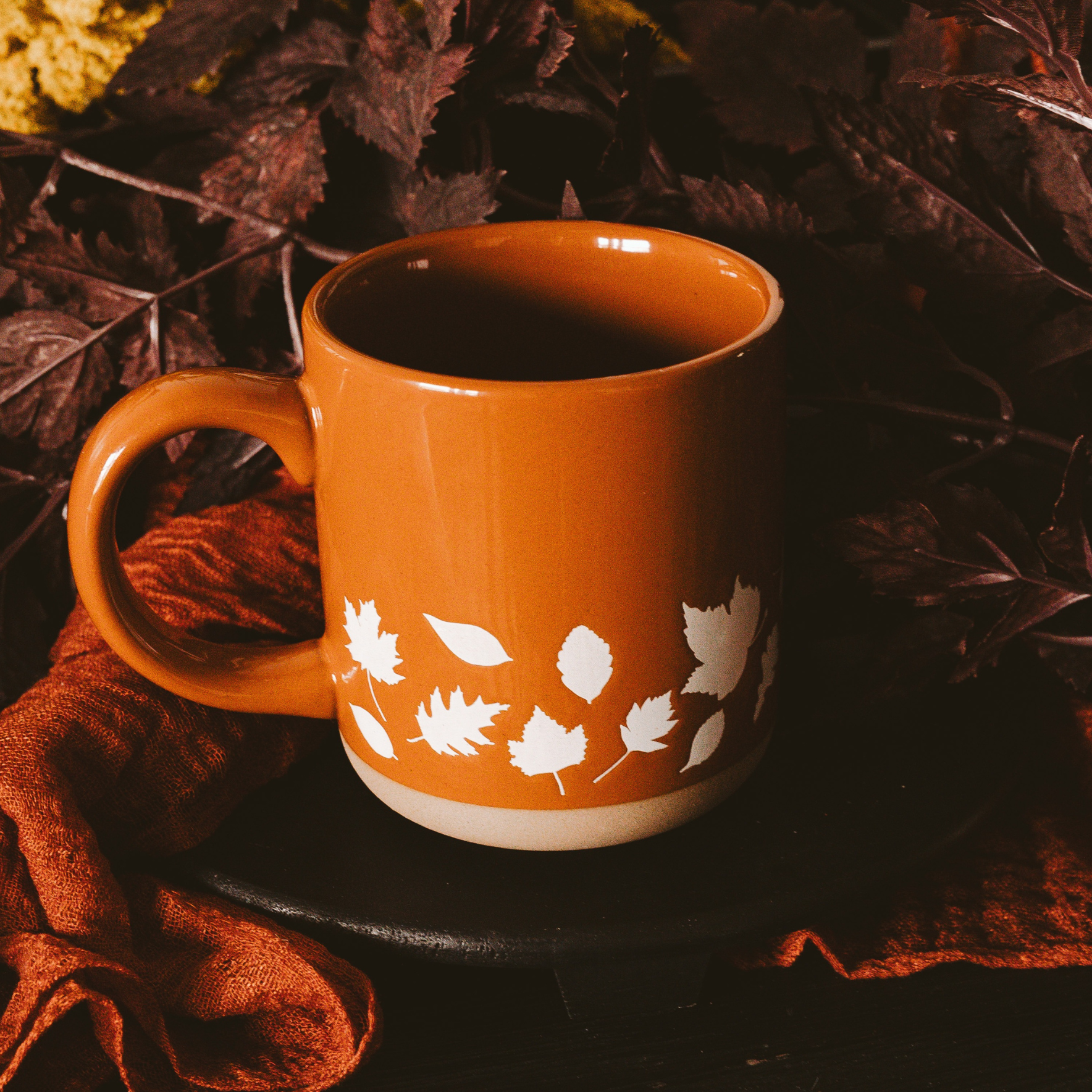 Fall Leaves Stoneware Coffee Mug *