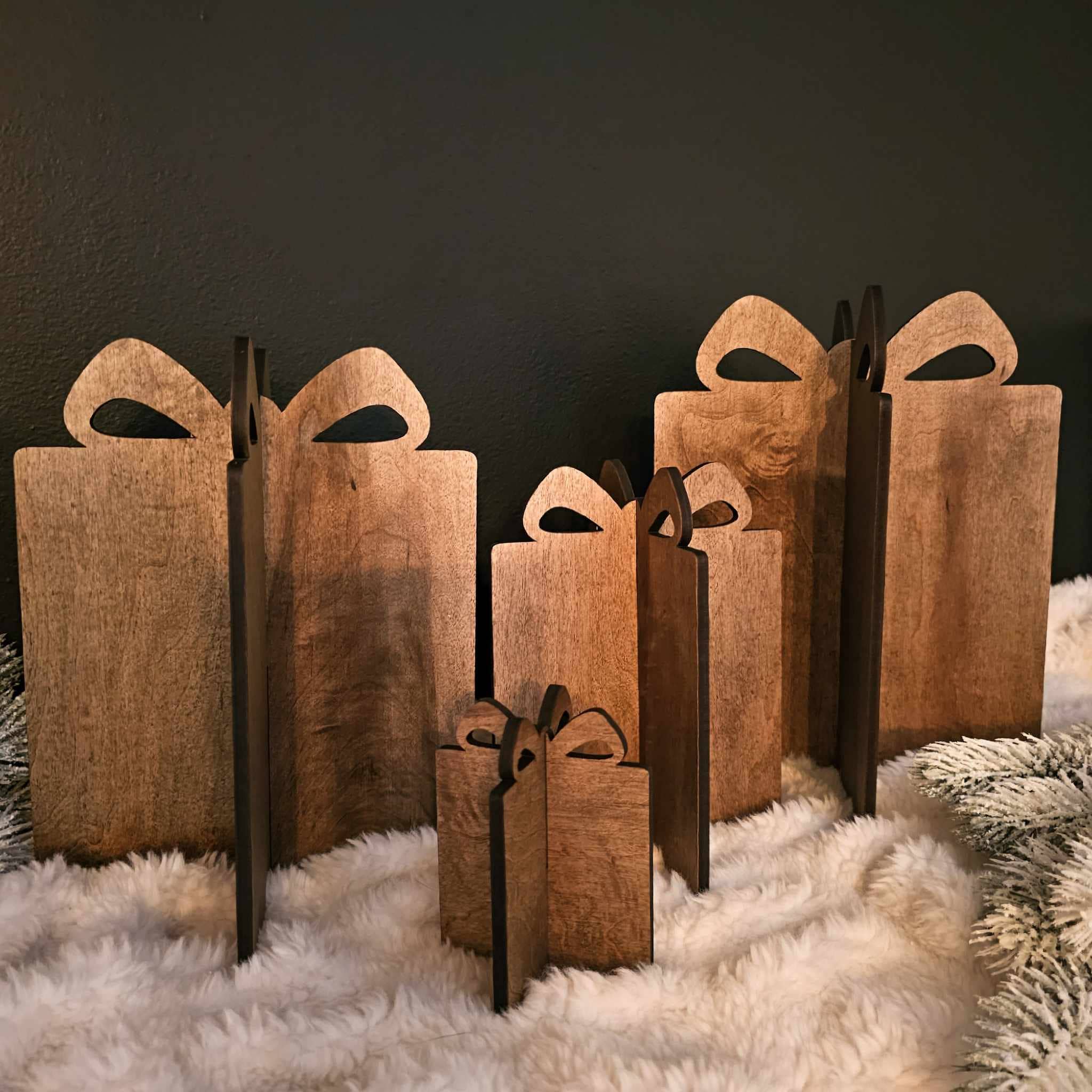 3D Gift Christmas Decor Table Filler Holiday Decor *