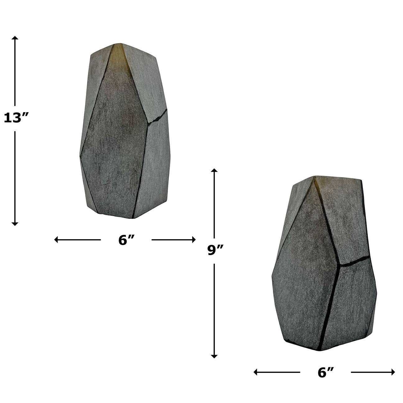 Decorative Handmade Glass Modern Vase in Grey: Large (13 in height) *