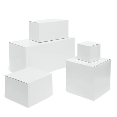 Recycled White Gift Boxes: White / 100 Pack / 6x6x6"