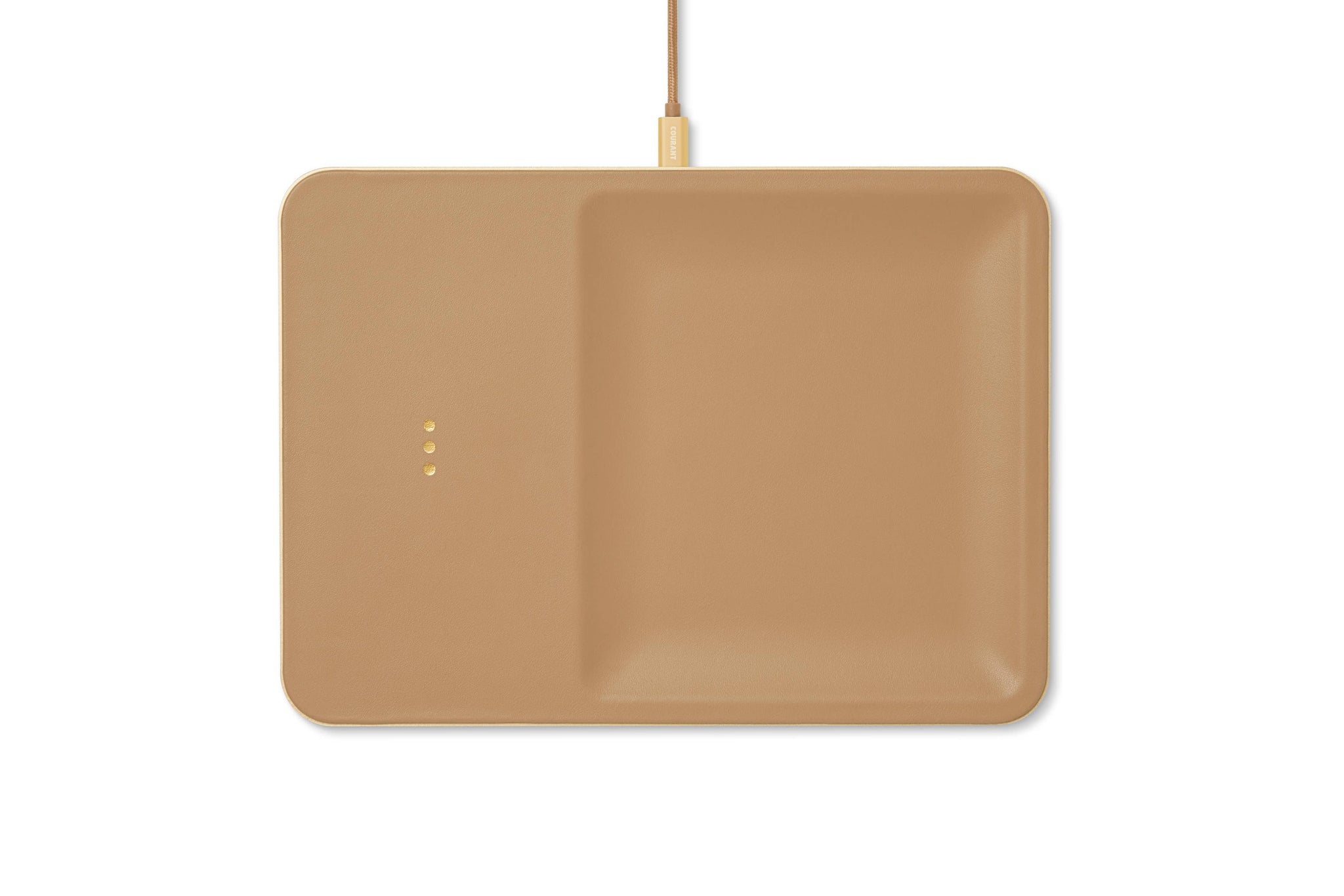 CATCH:3 - Classics Leather Wireless Charger with Valet Tray: Saddle *