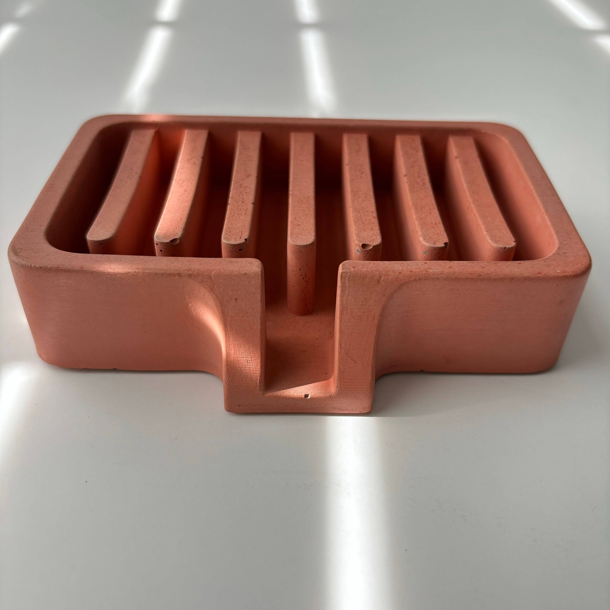 Soap Holder | Concrete Soap Dish: Light Gray & Gold *