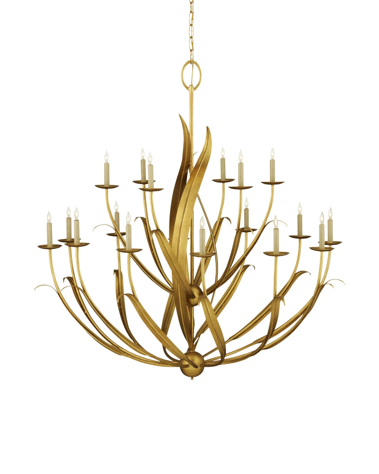 Menefee Large Gold Chandelier by Currey & Co.