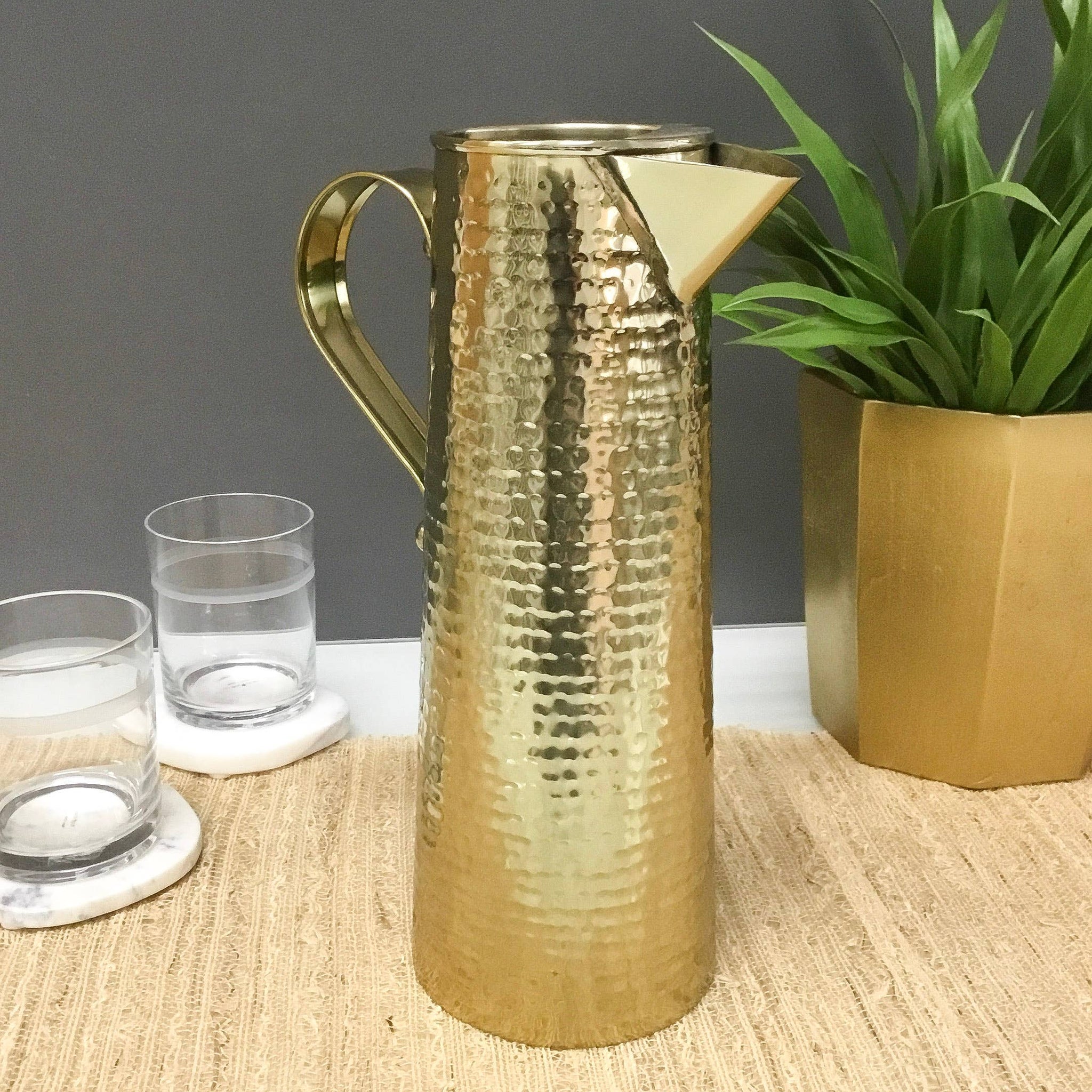 Gold Hammered Pitcher *