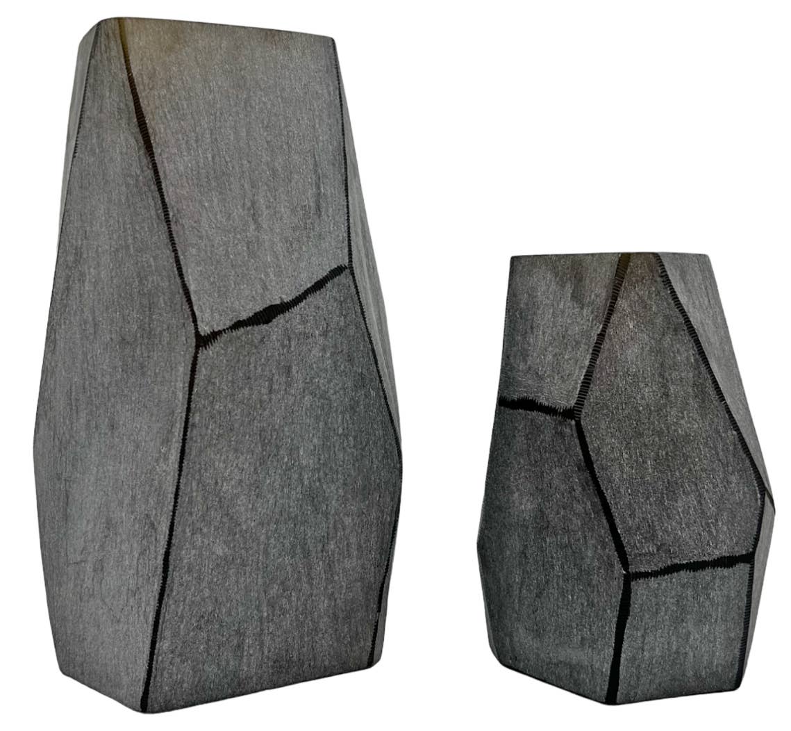 Decorative Handmade Glass Modern Vase in Grey: Large (13 in height) *