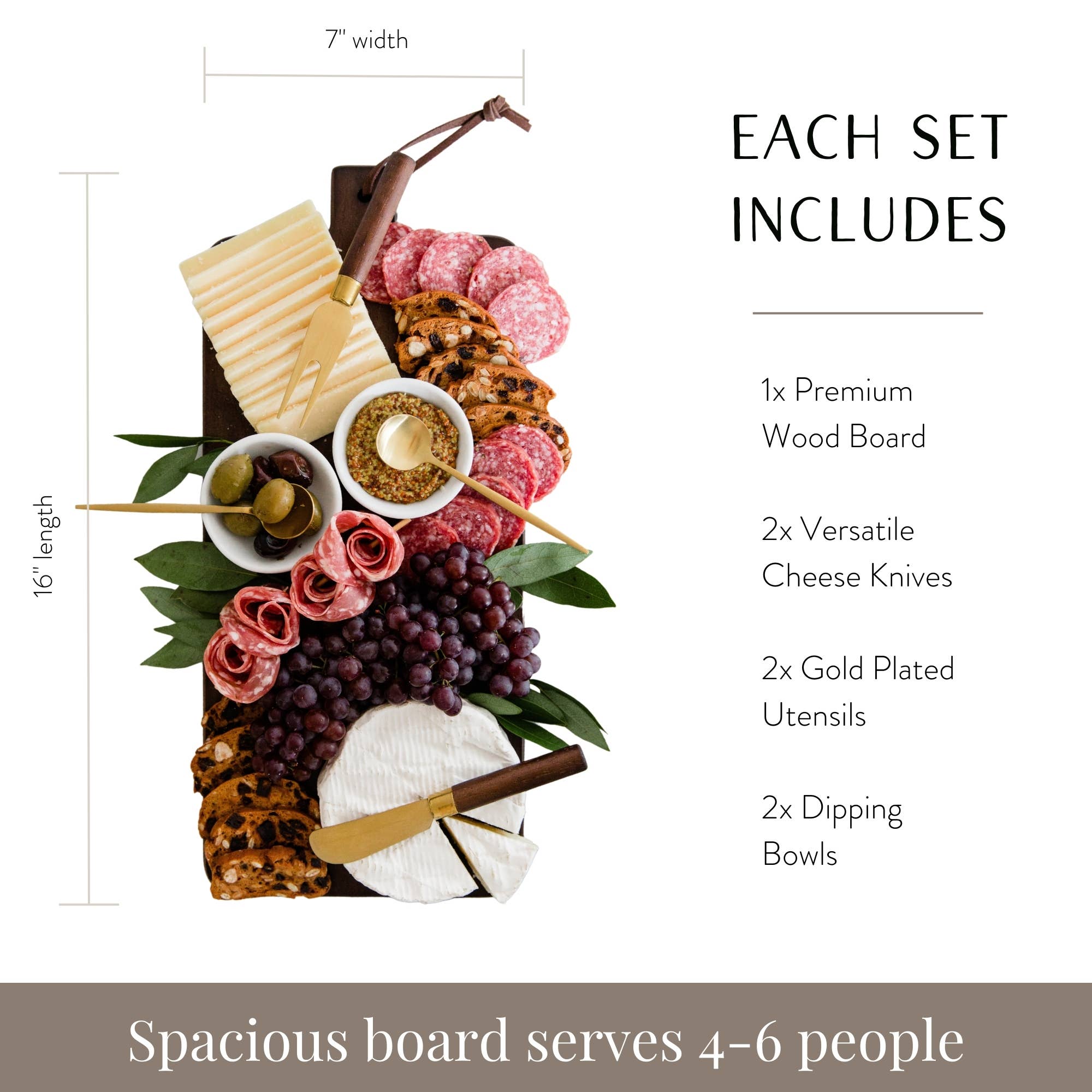 7 Piece Charcuterie Board Set Starter Kit *