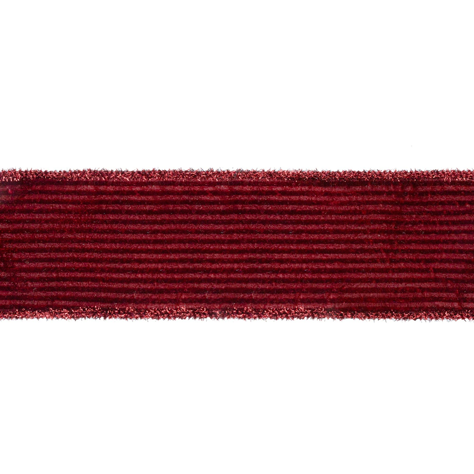 Wired Velvet Ribbon with Tinsel Edging, 10 Yard Roll