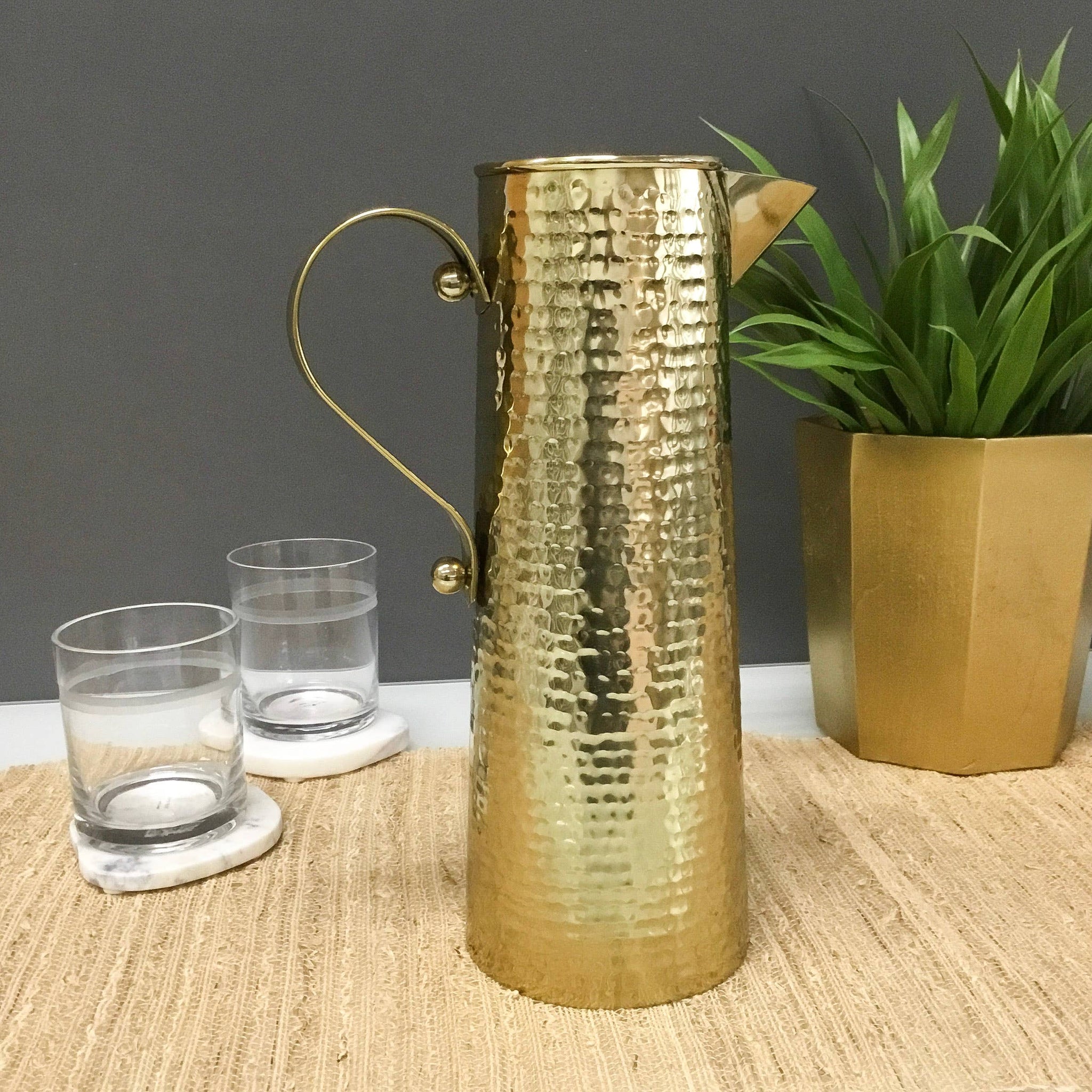 Gold Hammered Pitcher *