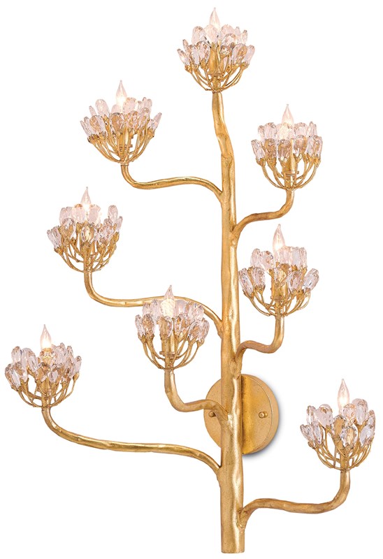 Agave Americana Gold Wall Sconce by Currey & Co.