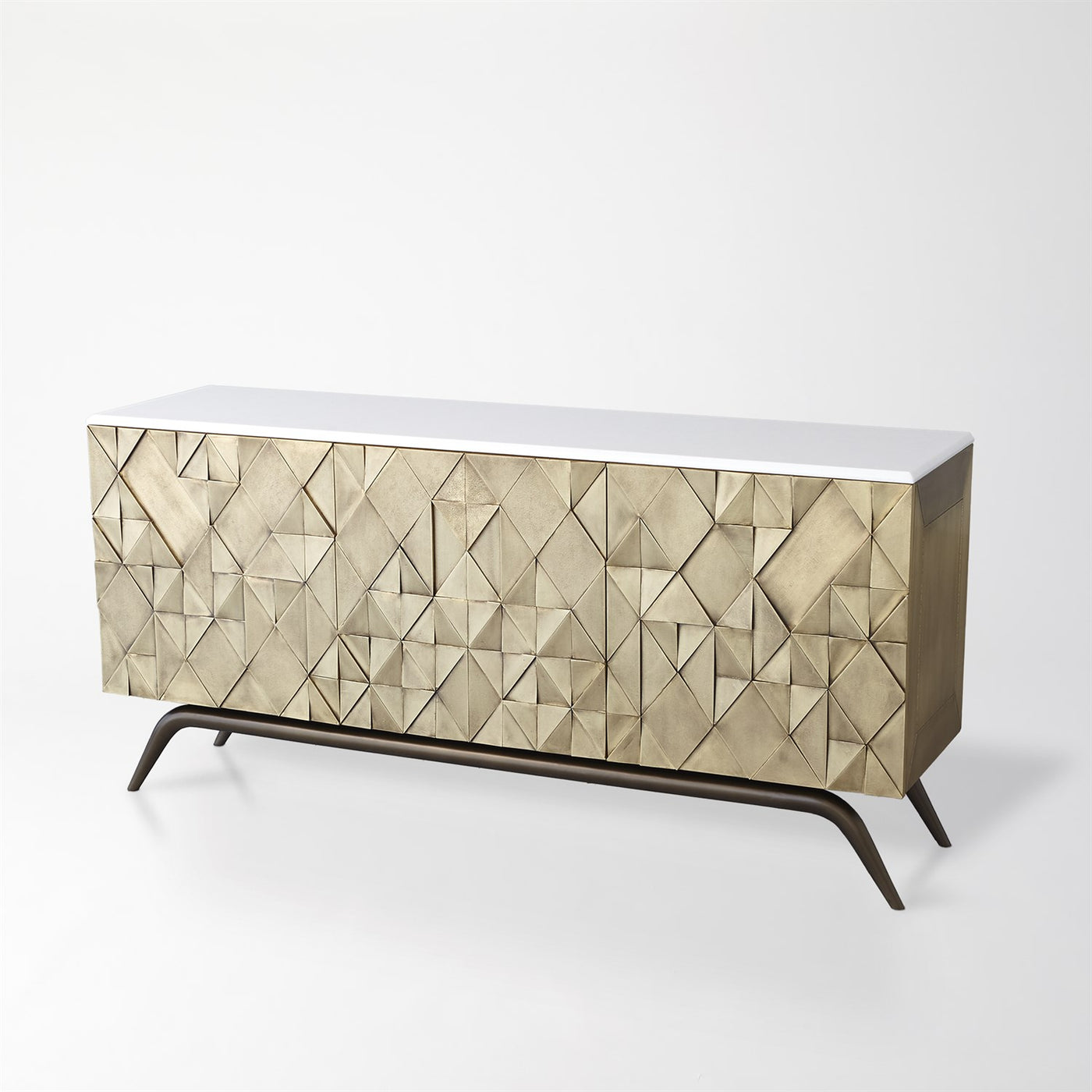 TRIANGLE CABINET-BRASS by Global Views