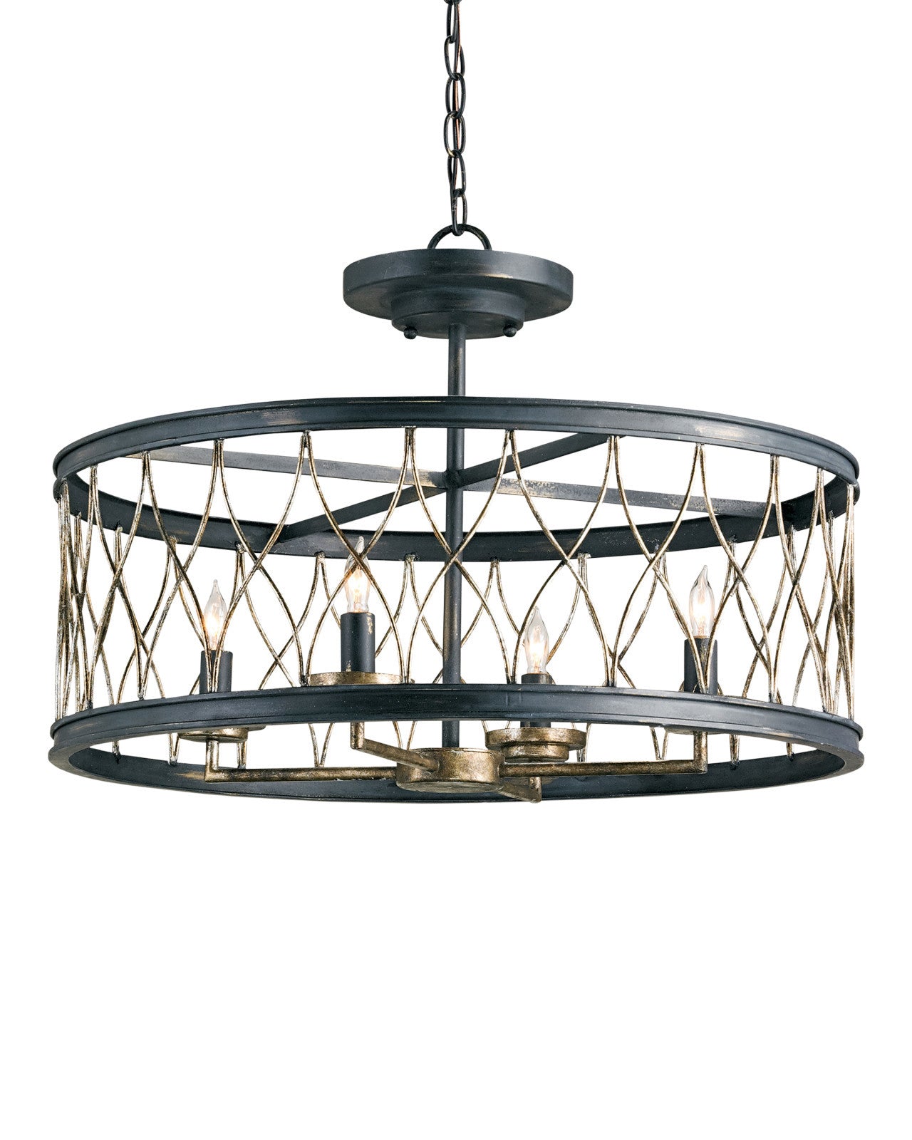 Crisscross Black Semi-Flush Mount by Currey & Co.