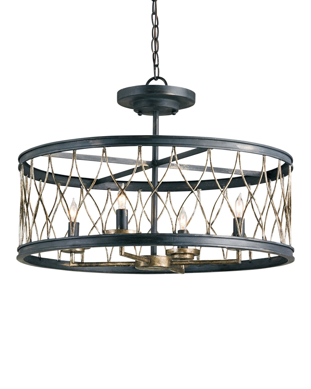 Crisscross Black Semi-Flush Mount by Currey & Co. *