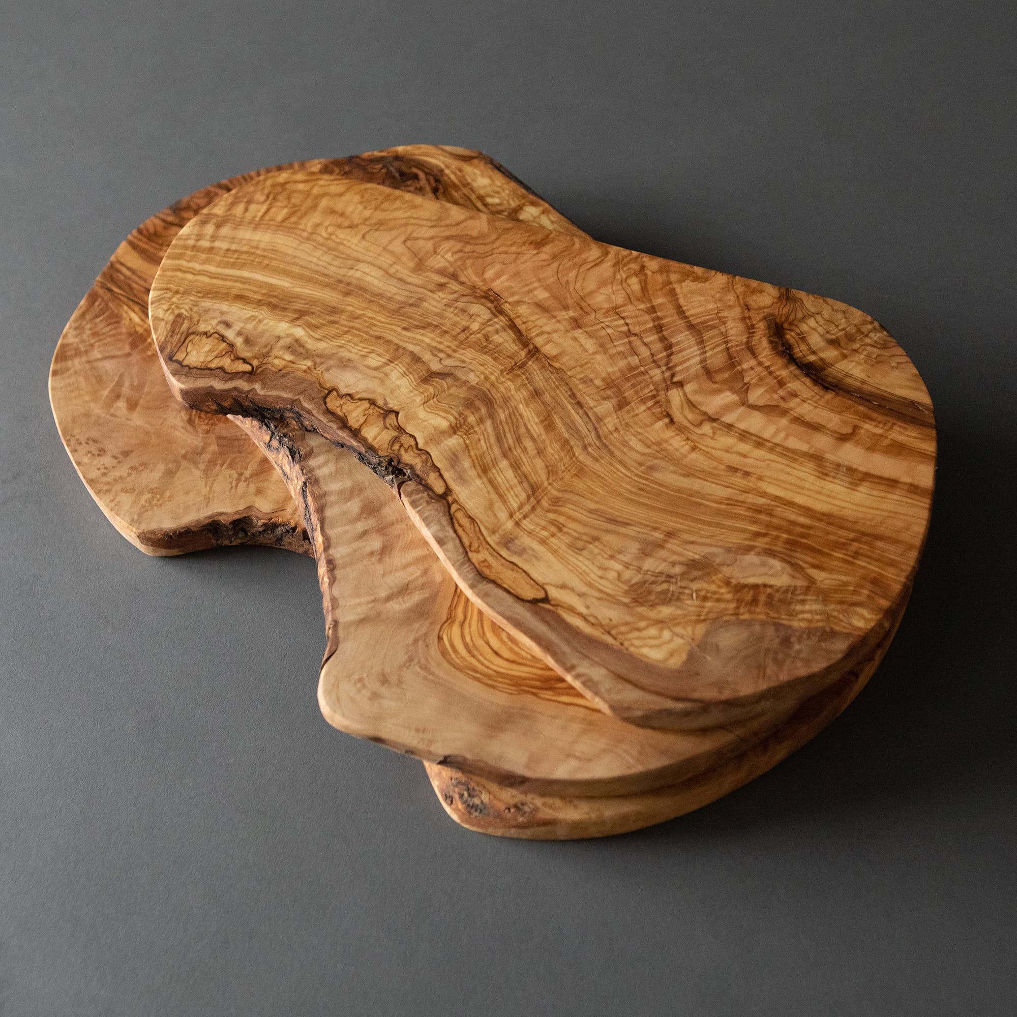Olive Wood Live Edge Cutting / Cheese Boards: 16 - 17 inches *