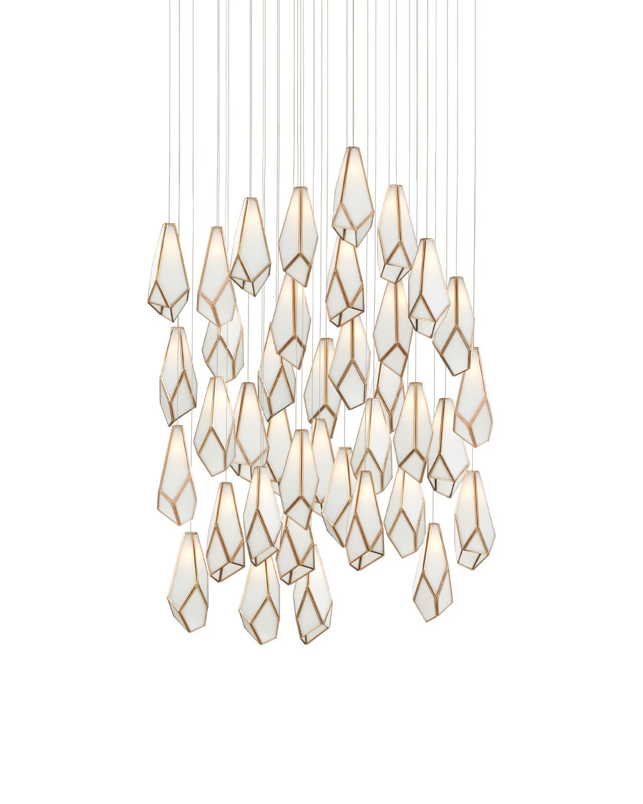 Glace White 36-Light Round Multi-Drop Pendant by Currey & Co. *