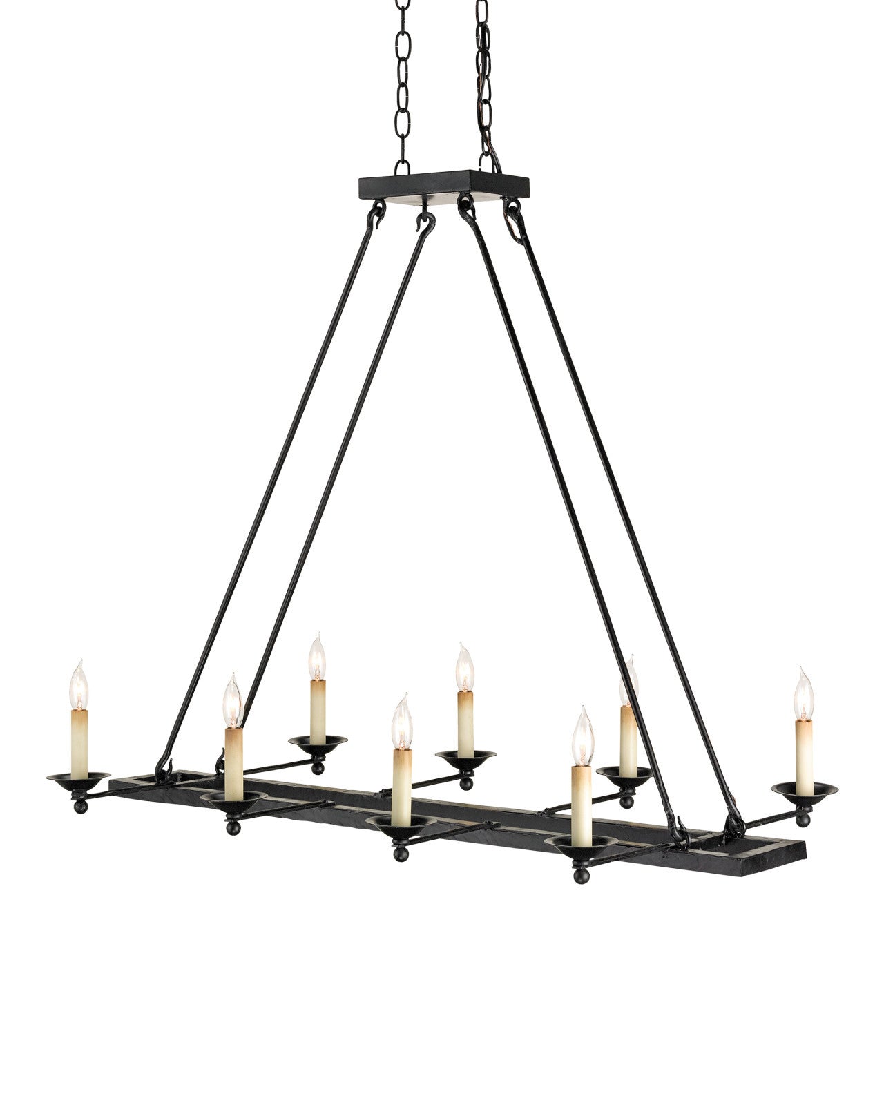 Houndslow Black Rectangular Chandelier by Currey & Co.