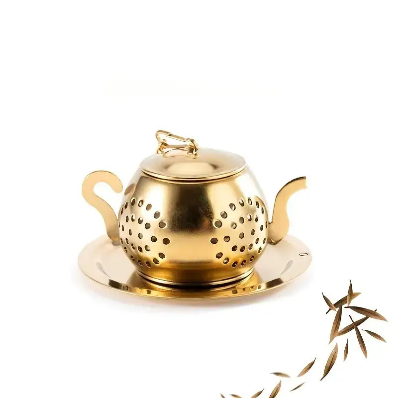 Golden Teapot Shaped Tea Infuser *