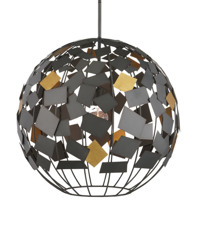 Moon Night Gray & Gold Orb Chandelier by Currey & Co.
