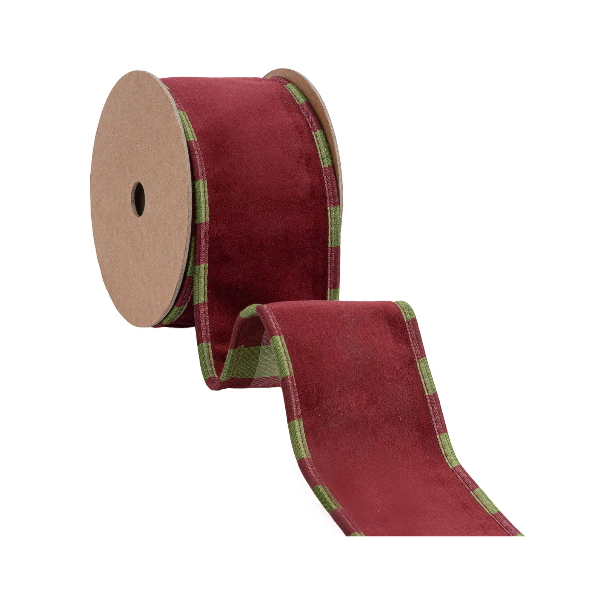 Wired Ultrasuede Velvet with Aspen Check Piping, 10yd Roll
