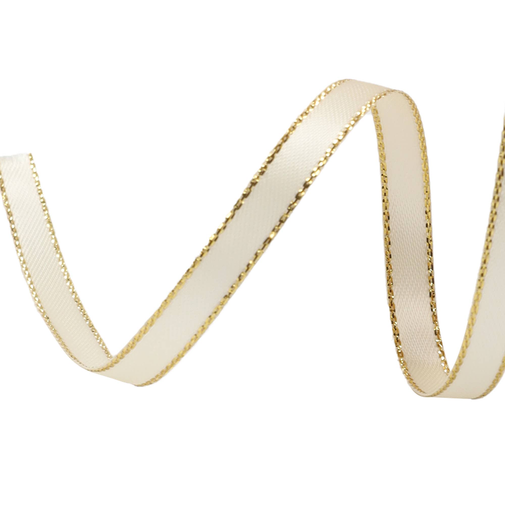 1/4" Metallic Edge Satin Ribbon | Yellow/Gold | 25 Yard Roll