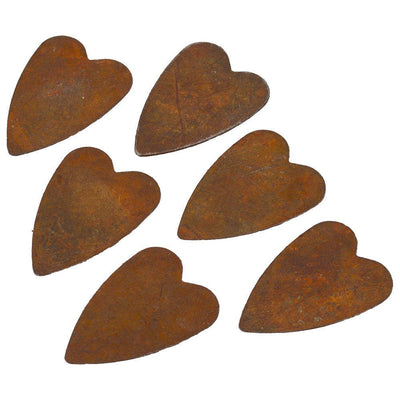 1" Rusty Tin Folk Hearts (Package of 100 pieces)