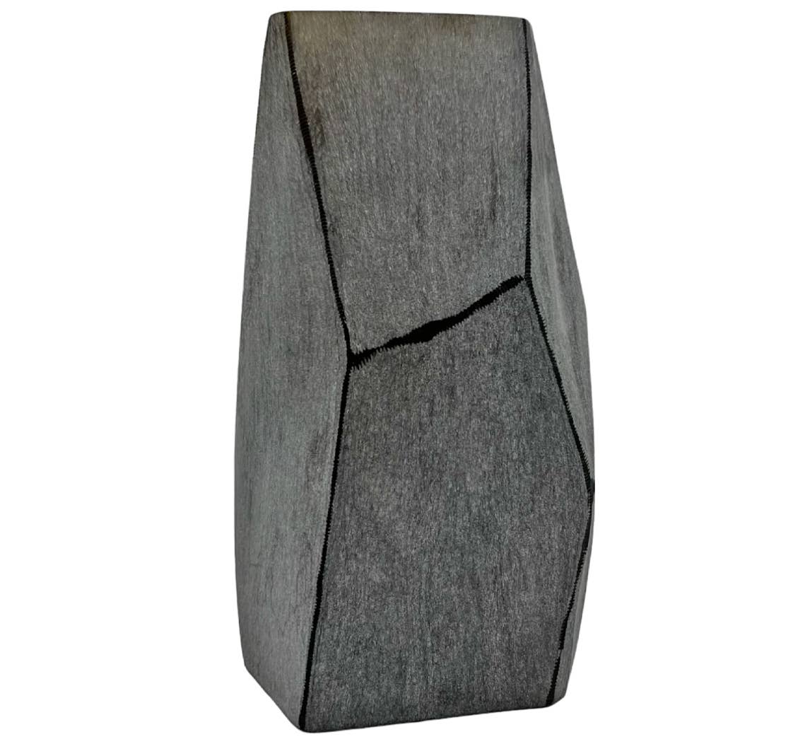 Decorative Handmade Glass Modern Vase in Grey: Large (13 in height) *