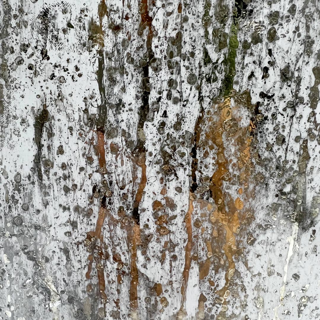 16" Decorative Modern Handmade Aluminum Glass Flower Vase