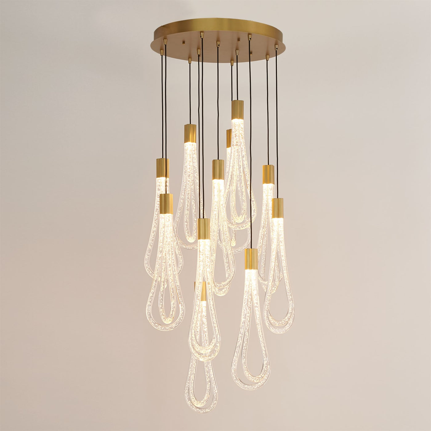 ROUND LAYERED RAINDROP CHANDELIER by Global Views