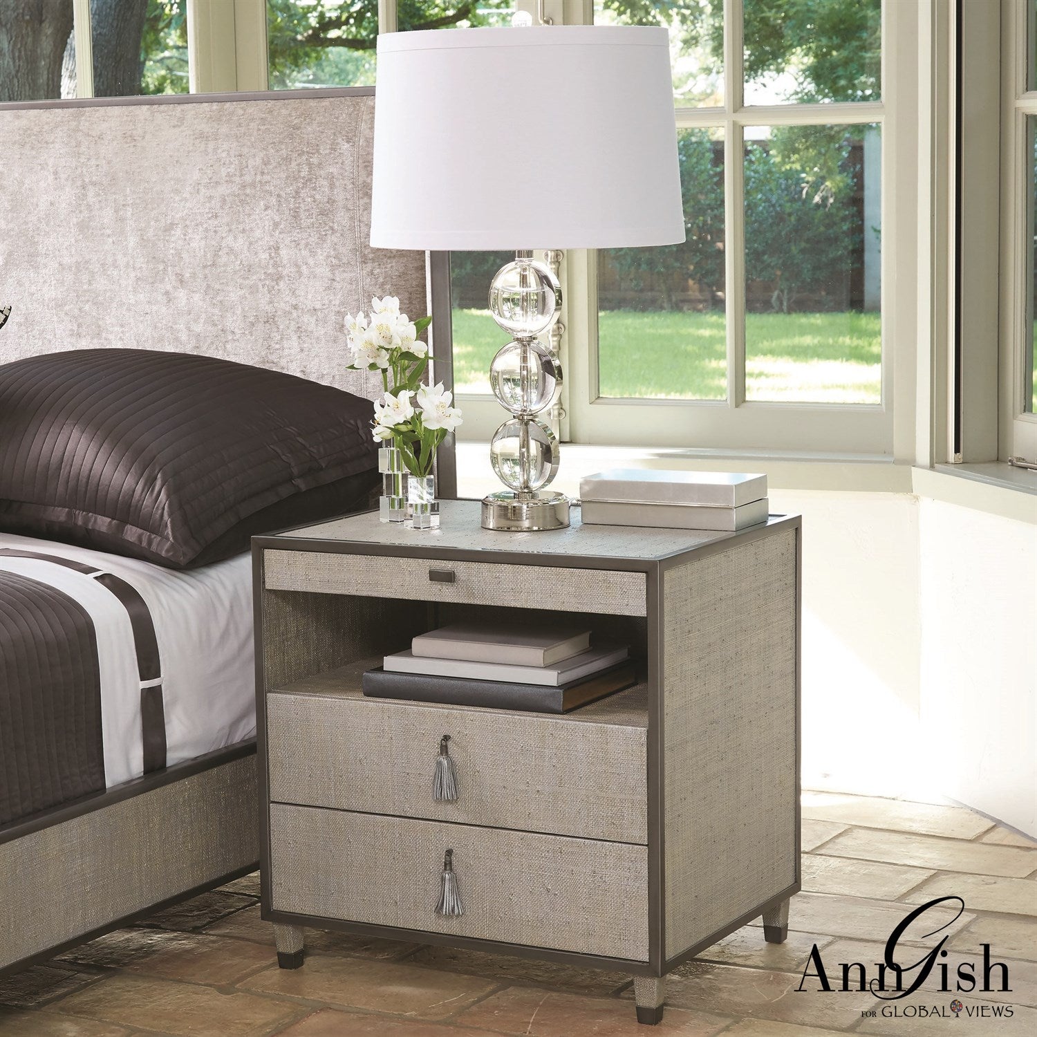 ARGENTO BEDSIDE CHEST BY GLOBAL VIEWS *