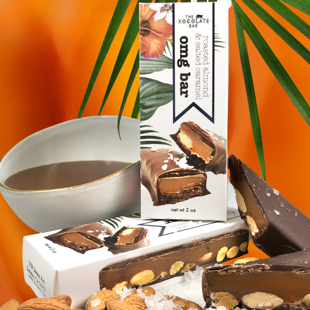 OMG Bar - Organic fair trade dark chocolate, caramel, almond