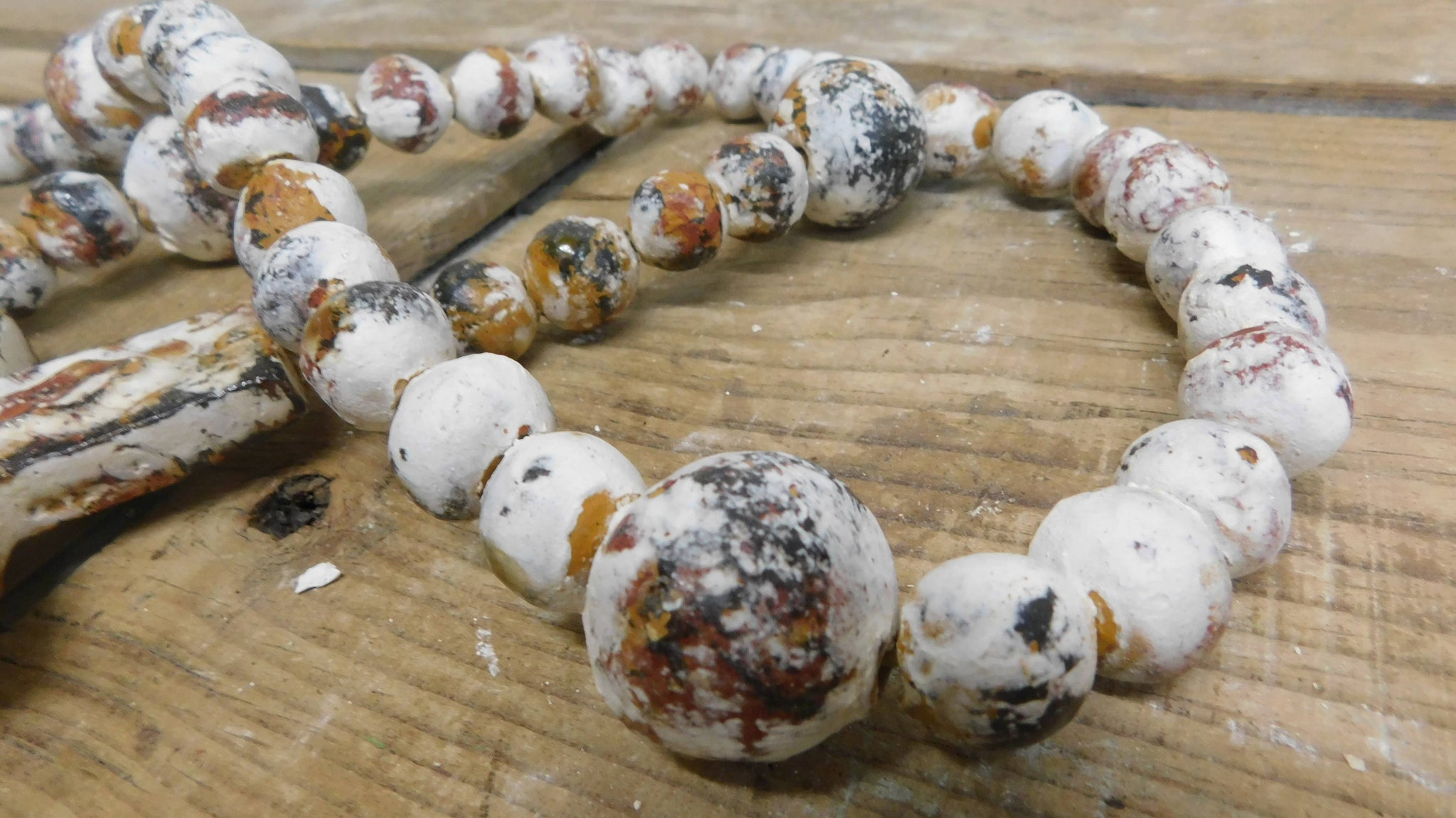 Trinity Clay Rosary 17-23 inches-Shabby White